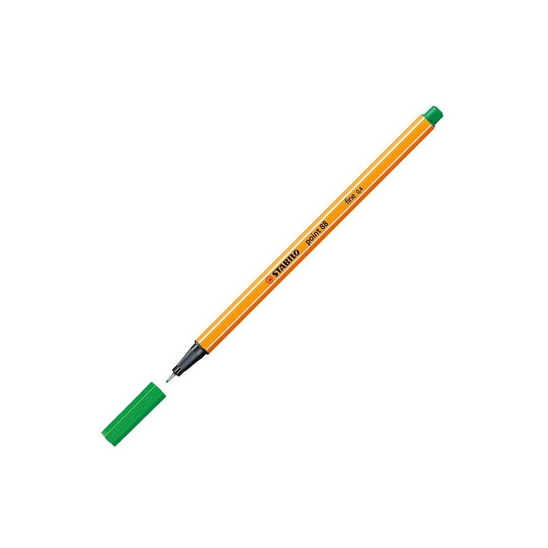 STABILO Point 88 - Fineliner - Metal Enclosed Tip Pen - 0.4 MM - Green (36)