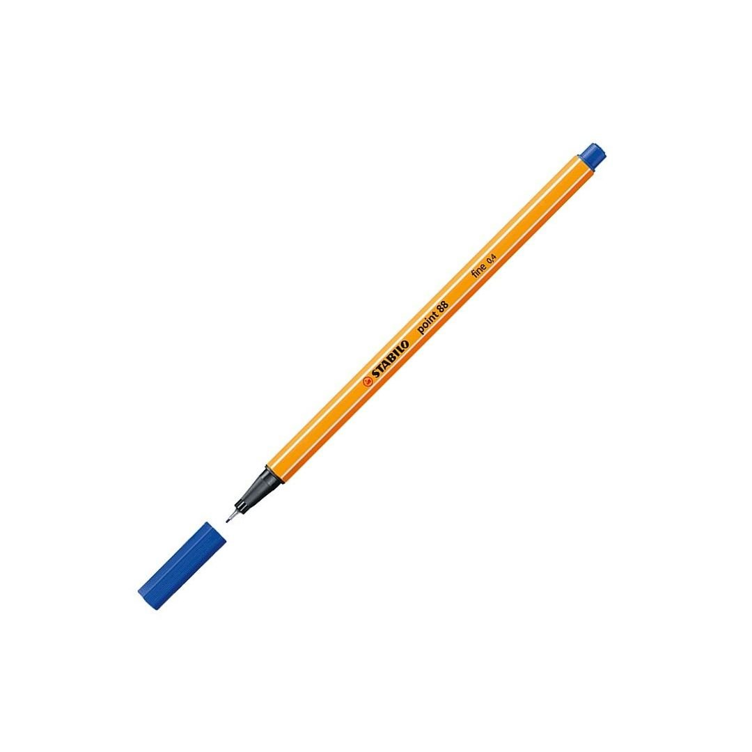 STABILO Point 88 - Fineliner - Metal Enclosed Tip Pen - 0.4 MM - Blue (41)