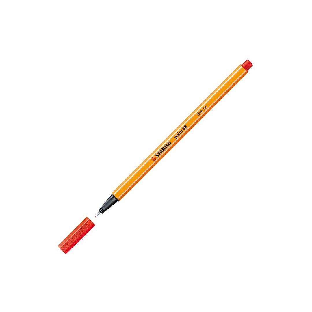 STABILO Point 88 - Fineliner - Metal Enclosed Tip Pen - 0.4 MM - Light Red (48)