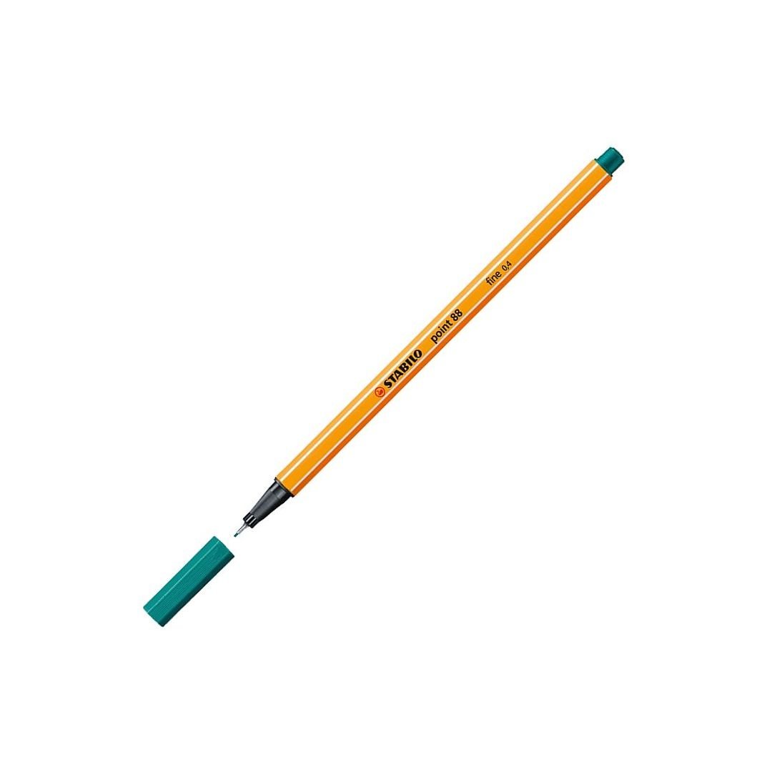 STABILO Point 88 - Fineliner - Metal Enclosed Tip Pen - 0.4 MM - Turquoise (51)