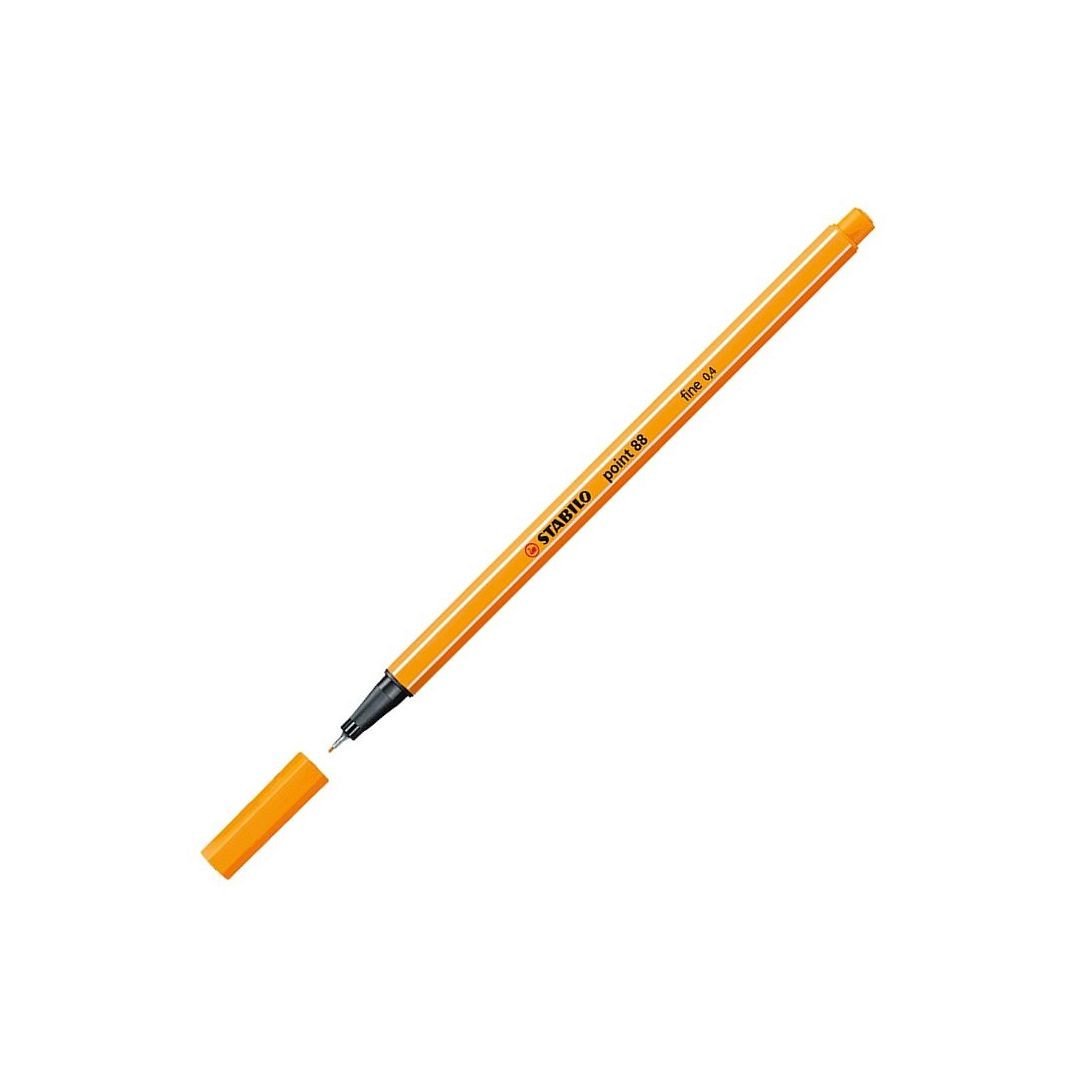 STABILO Point 88 - Fineliner - Metal Enclosed Tip Pen - 0.4 MM - Orange (54)