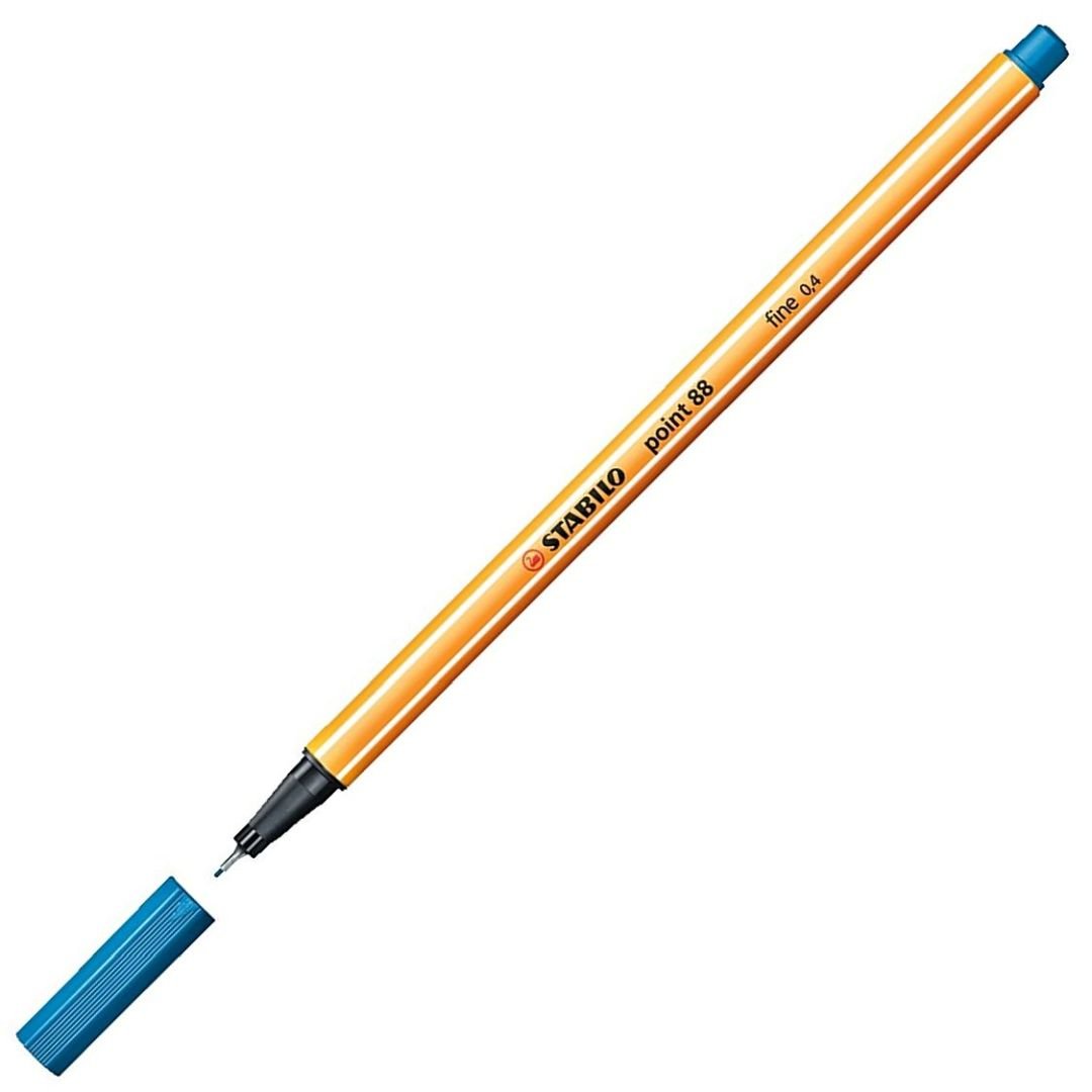 STABILO Point 88 - Fineliner - Metal Enclosed Tip Pen - 0.4 MM - Azure (57)