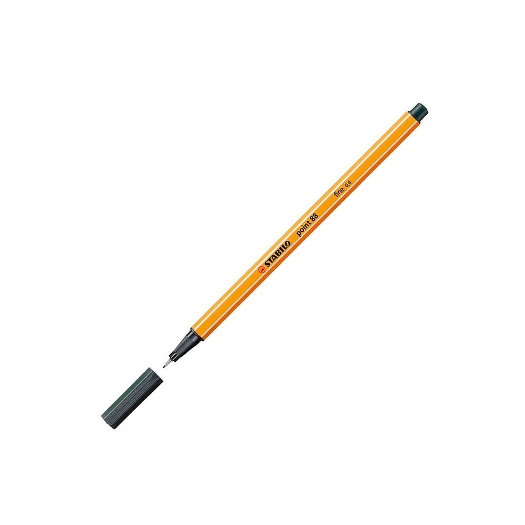 STABILO Point 88 - Fineliner - Metal Enclosed Tip Pen - 0.4 MM - Olive Green (63)