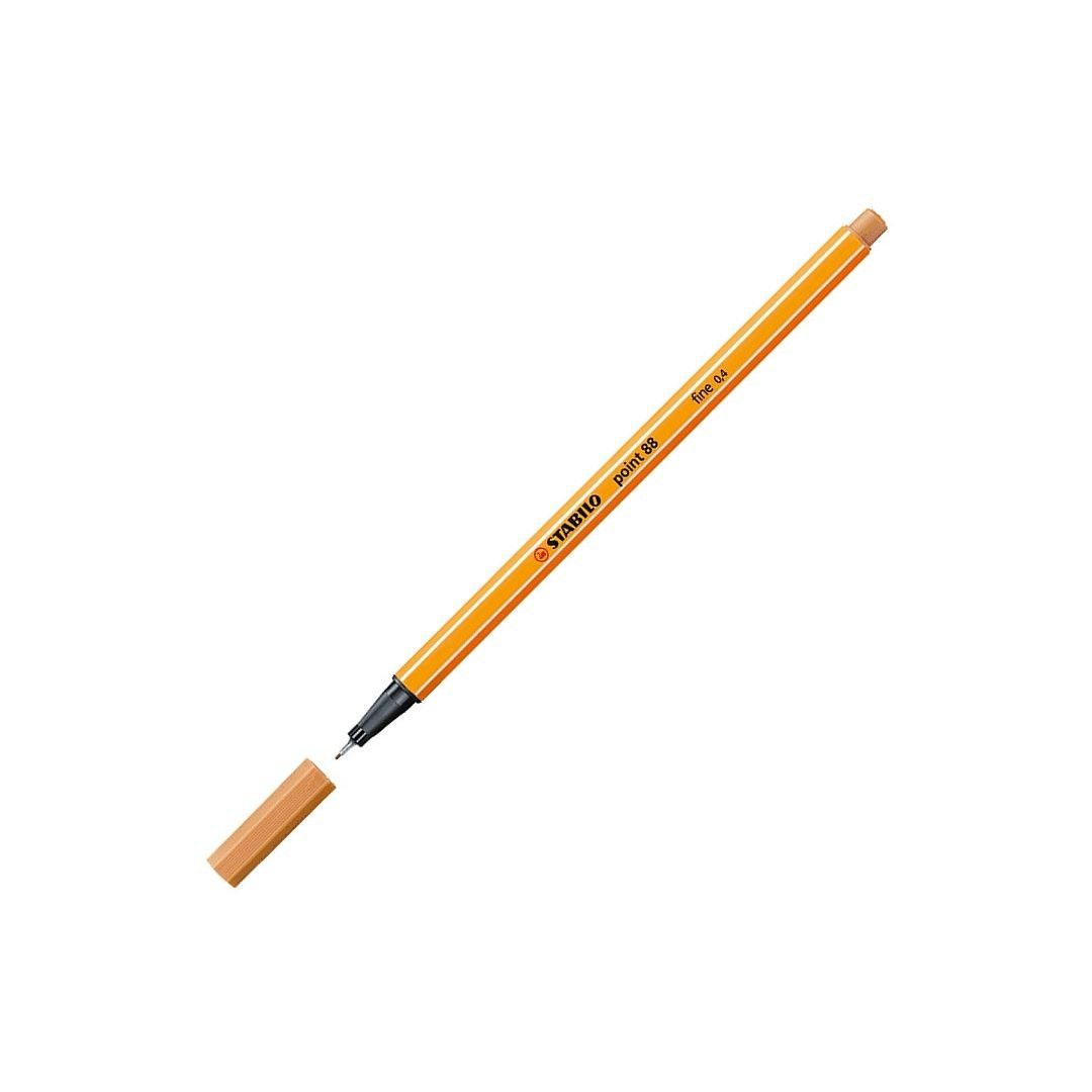 STABILO Point 88 - Fineliner - Metal Enclosed Tip Pen - 0.4 MM - Dark Ochre (89)