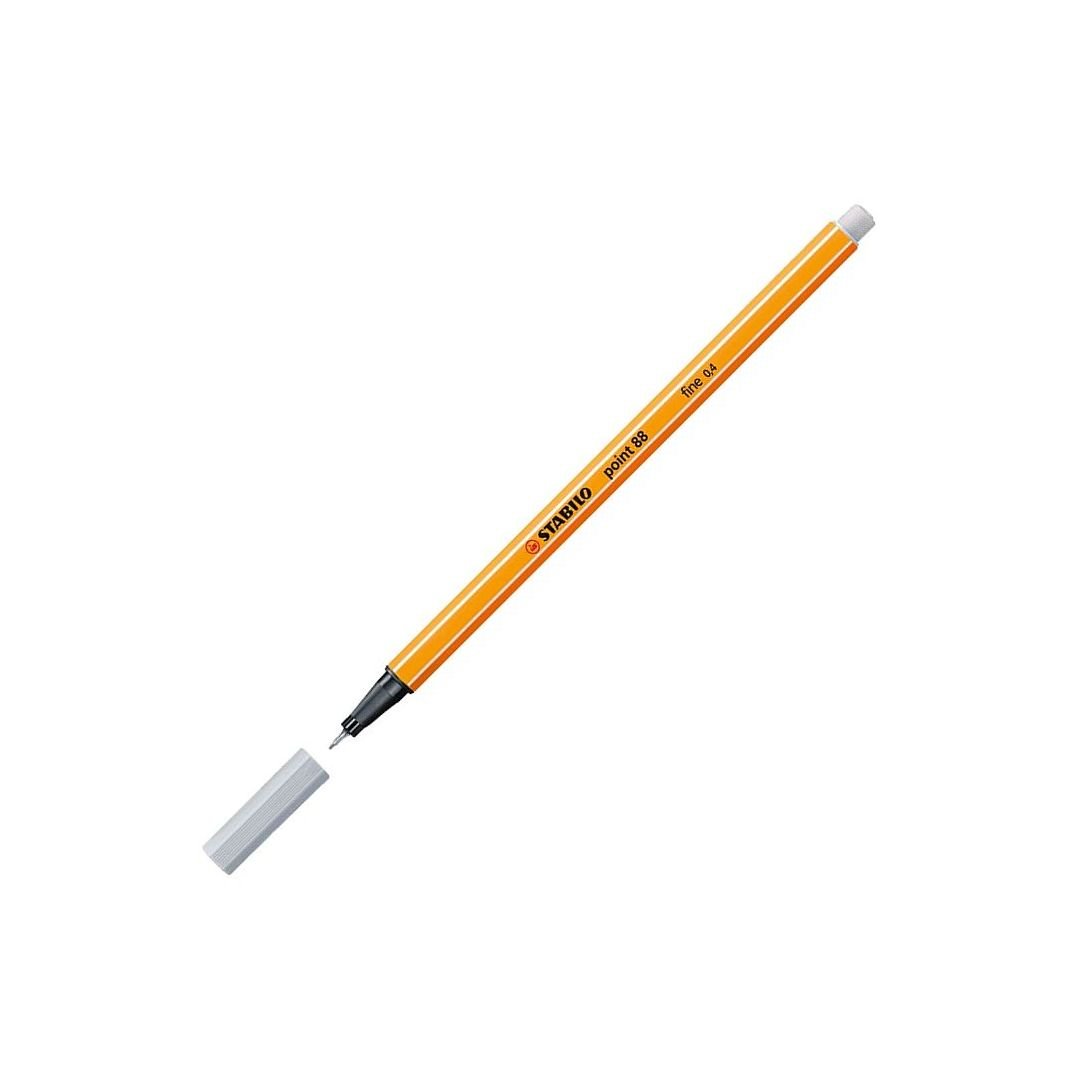 STABILO Point 88 - Fineliner - Metal Enclosed Tip Pen - 0.4 MM - Light Grey (94)