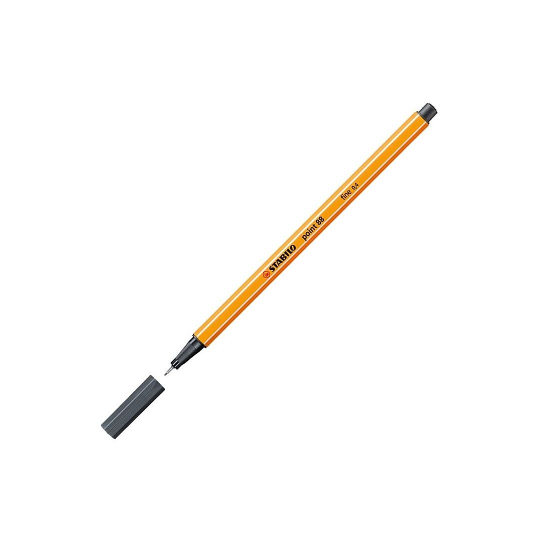 STABILO Point 88 - Fineliner - Metal Enclosed Tip Pen - 0.4 MM - Deep Cold Grey (97)