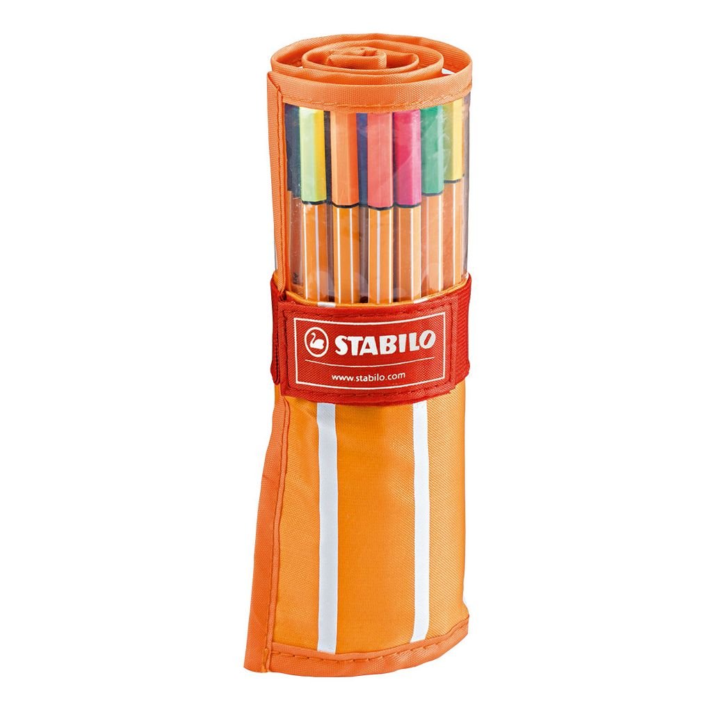 Stabilo Point 88 - Fineliner Pens - Rollerset of 30 ( 25 Assorted Colours + 5 Neon Colours )