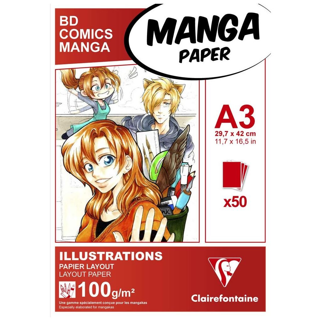 Manga Illustration - Glued - Layout Paper - A3 - 100 GSM - Pad 50 Sheets |  Art Lounge