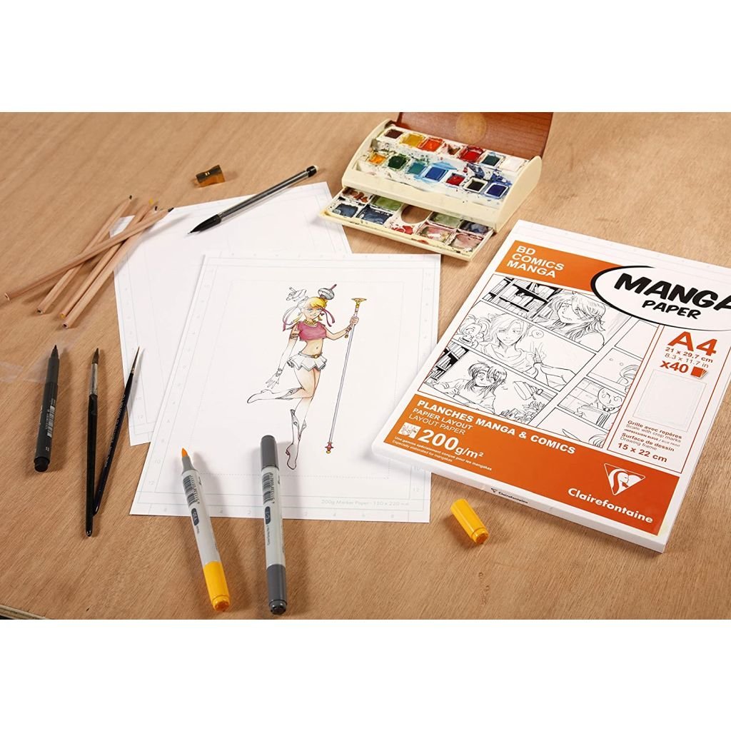 Clairefontaine - Fine Art Manga Illustration - Glued - Layout Paper Pad - A3 (297 mm x 420 mm or 11.7