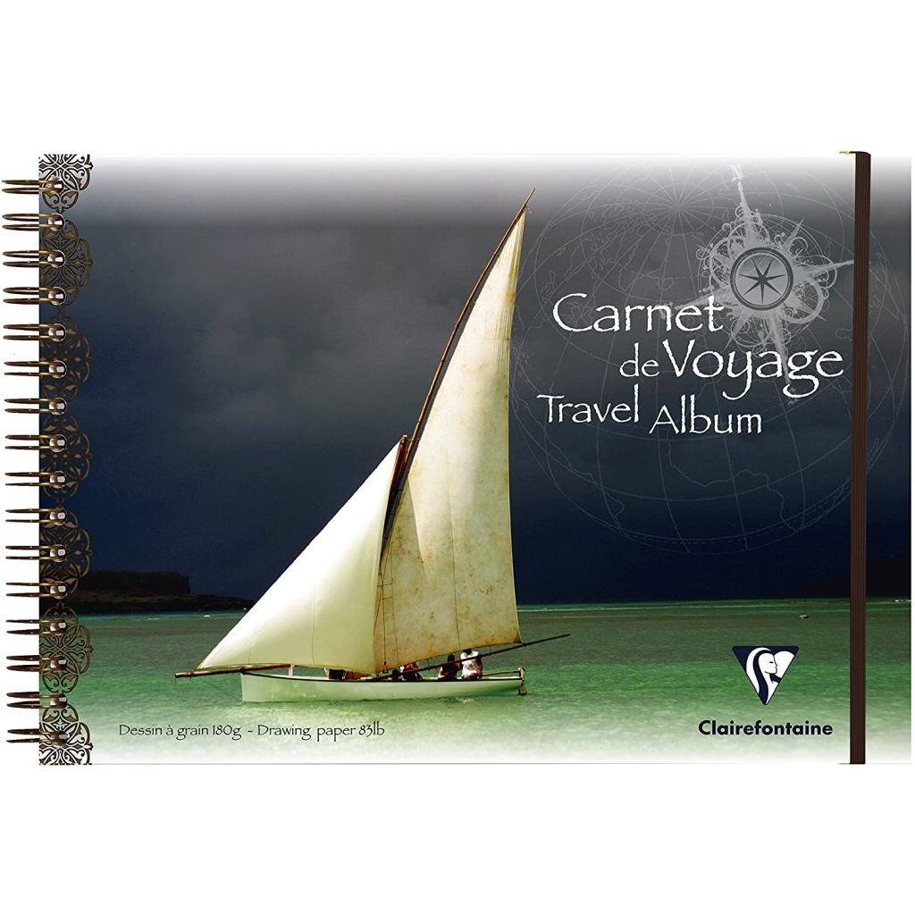 Clairefontaine - Carnet de Voyage Polypro Sailing Ship Cover - Wirebound - Mixed Media Travel Album - A4 (210 mm x 297 mm or 8.3