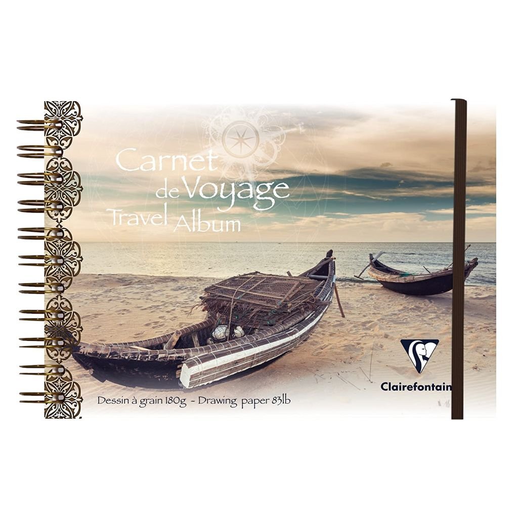 Clairefontaine - Carnet de Voyage Polypro Pirogue Cover - Wirebound - Mixed Media Travel Album - A5 (148 mm x 210 mm or 5.8