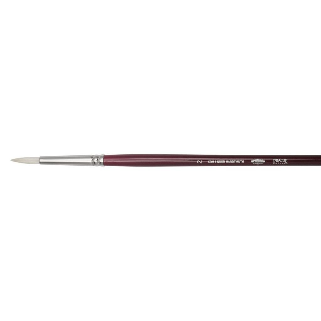 Koh-I-Noor Hardtmuth Chongqing Hog Hair Artists' Brush - Silver Collection - Round - Long Handle - Size : 2