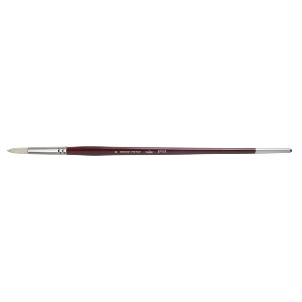 Koh-I-Noor Hardtmuth Chongqing Hog Hair Artists' Brush - Silver Collection - Round - Long Handle - Size : 6