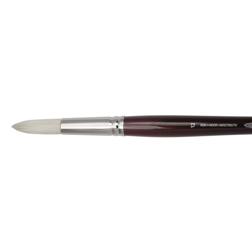 Koh-I-Noor Hardtmuth Chongqing Hog Hair Artists' Brush - Silver Collection - Round - Long Handle - Size : 12