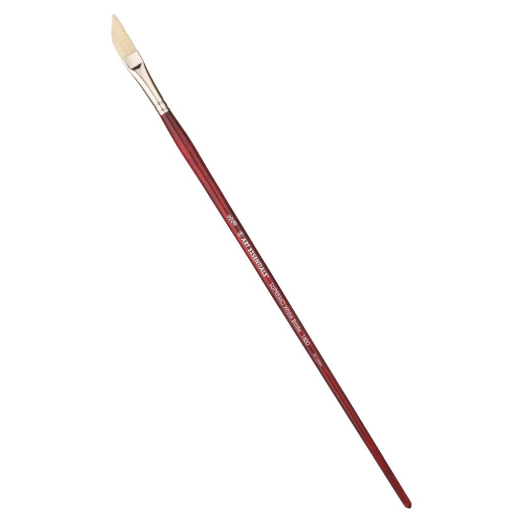 Art Essentials SUPREMO White Hog Bristle Brush - Series 140D - Dagger - Long Handle - Size: 3/8