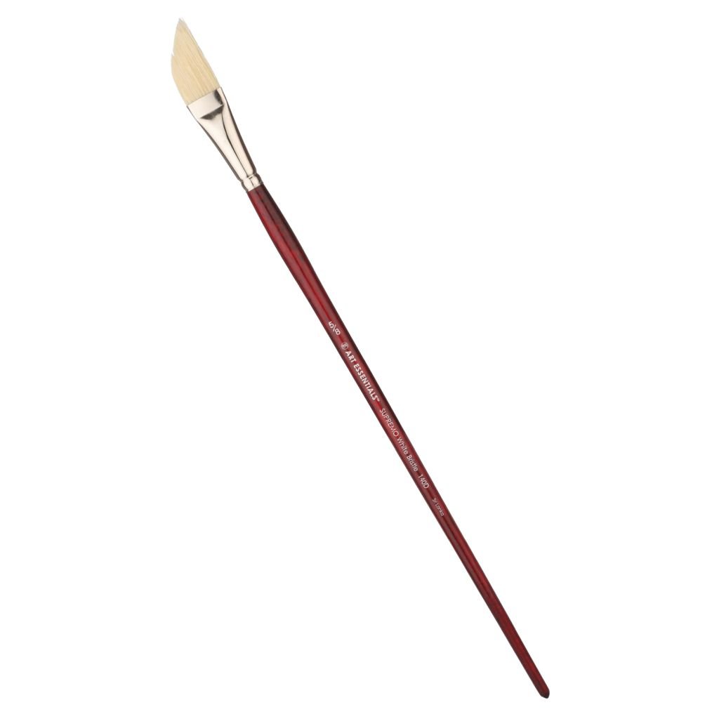 Art Essentials SUPREMO White Hog Bristle Brush - Series 140D - Dagger - Long Handle - Size: 5/8