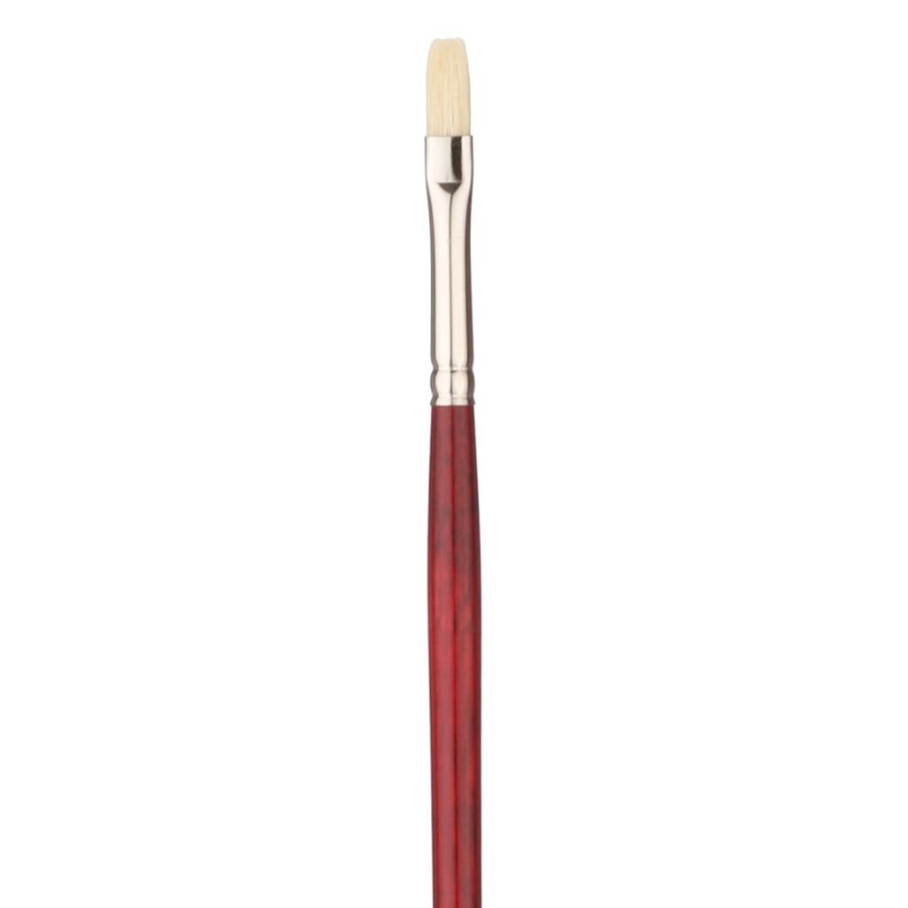 Art Essentials SUPREMO White Hog Bristle Brush - Series 140F - Flat - Long Handle - Size: 2