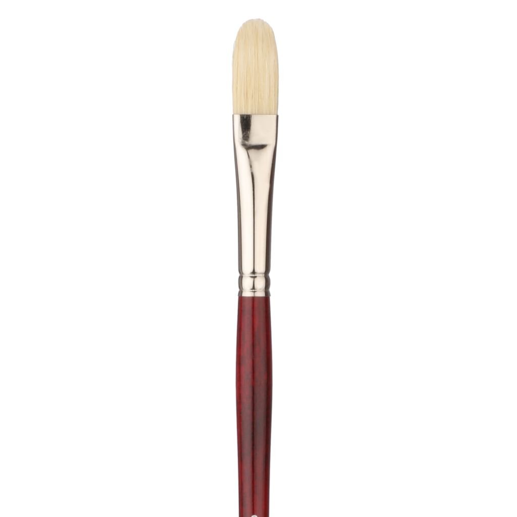 Art Essentials SUPREMO White Hog Bristle Brush - Series 140KF - Filbert - Long Handle - Size: 8