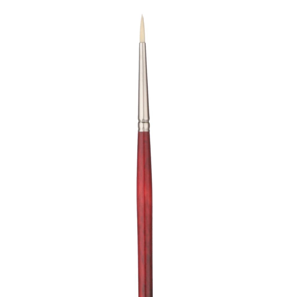 Art Essentials SUPREMO White Hog Bristle Brush - Series 140R - Round - Long Handle - Size: 0