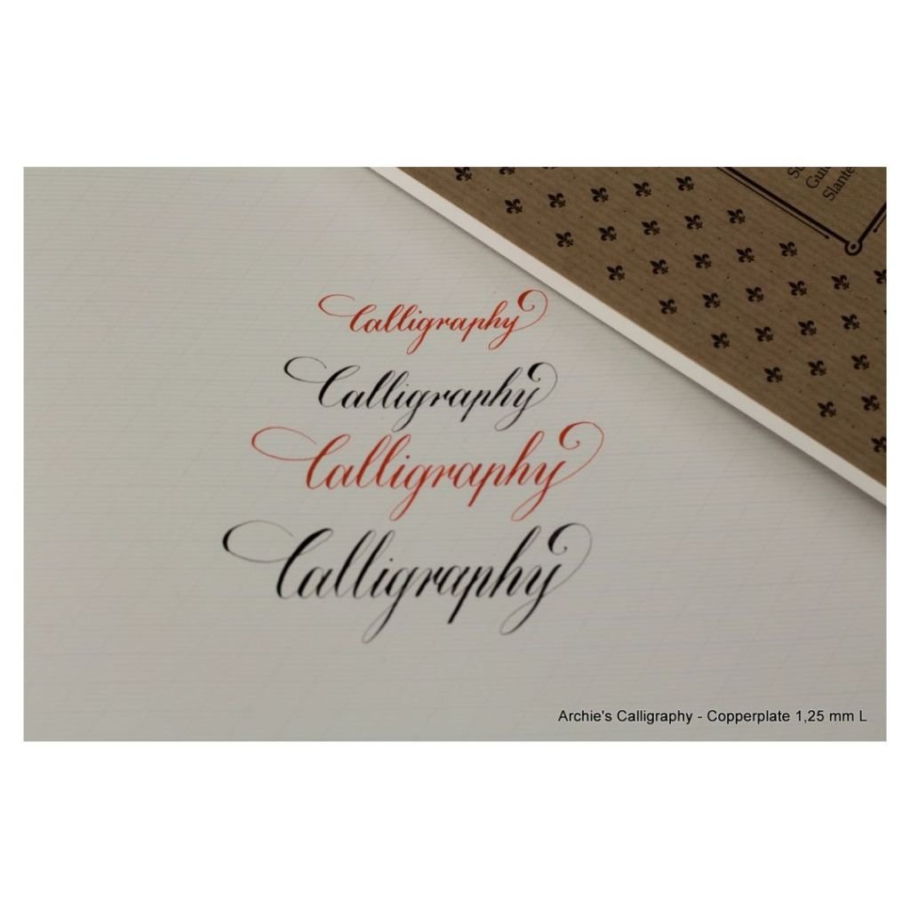 Archie's Calligraphy - 1.25 mm Copperplate, Spencerian Landscape - A4 (21 cm x 29.7 cm) Natural White Extra Smooth 120 GSM Paper, Pad of 50 Sheets