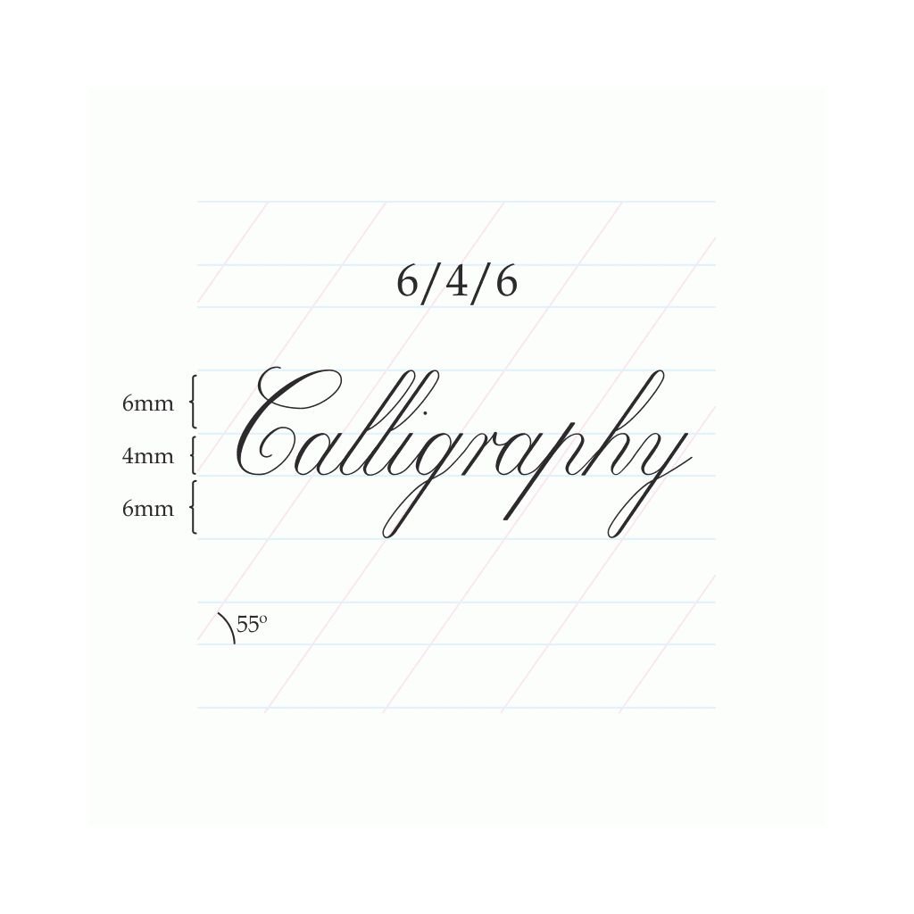 Archie's Calligraphy - 6/4/6 Copperplate, Spencerian Portrait - A4 (21 cm x 29.7 cm) Natural White Extra Smooth 120 GSM Paper, Pad of 50 Sheets