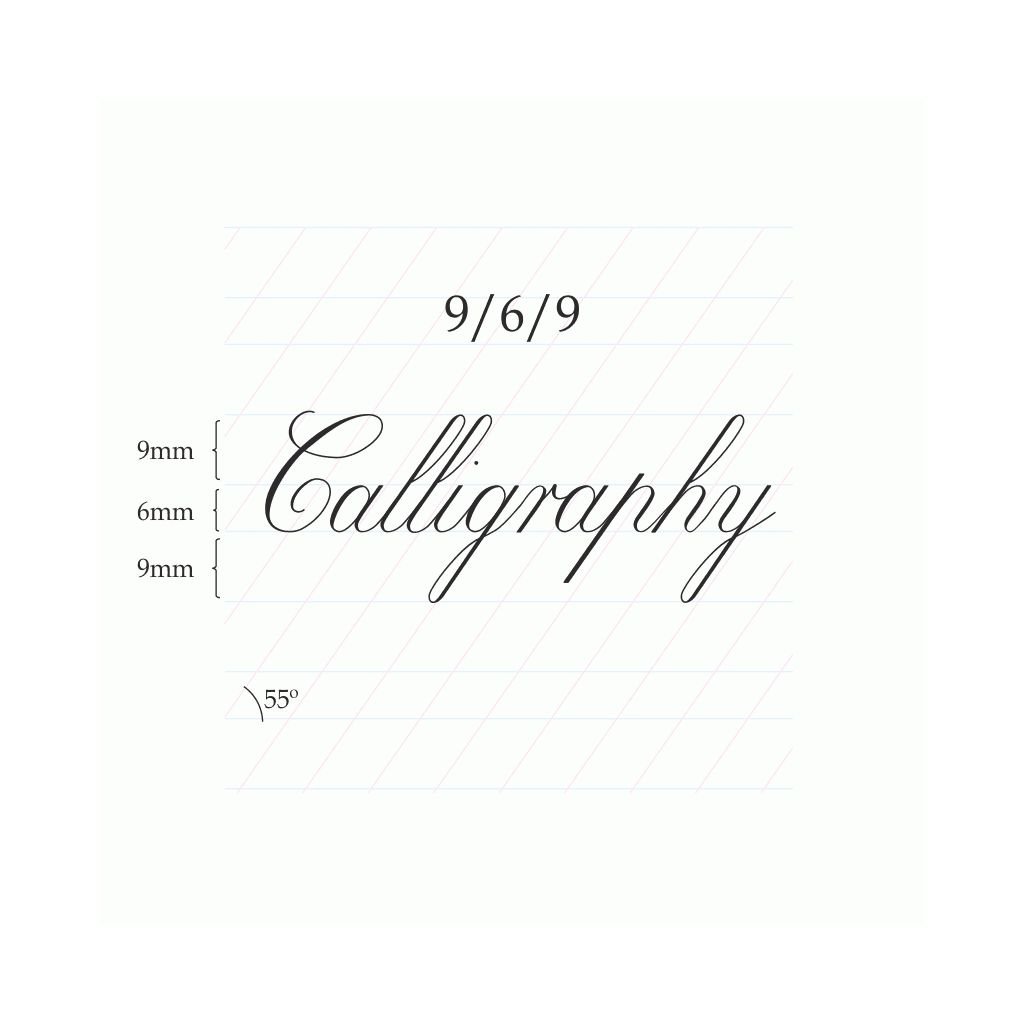 Archie's Calligraphy - 9/6/9 Copperplate, Spencerian Portrait - A4 (21 cm x 29.7 cm) Natural White Extra Smooth 120 GSM Paper, Pad of 50 Sheets