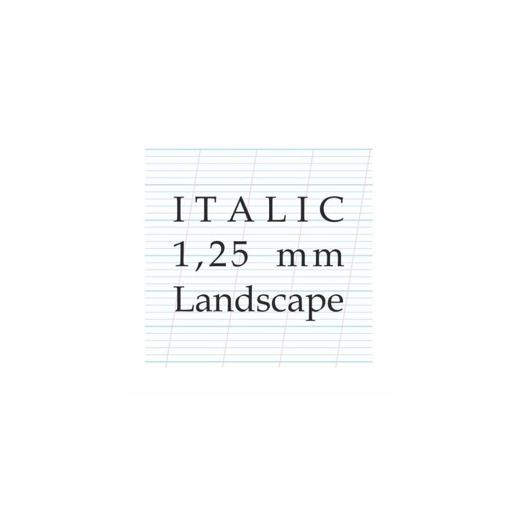 Archie's Calligraphy - 1.25 mm Italic, Landscape - A4 (21 cm x 29.7 cm) Natural White Extra Smooth 120 GSM Paper, Pad of 50 Sheets