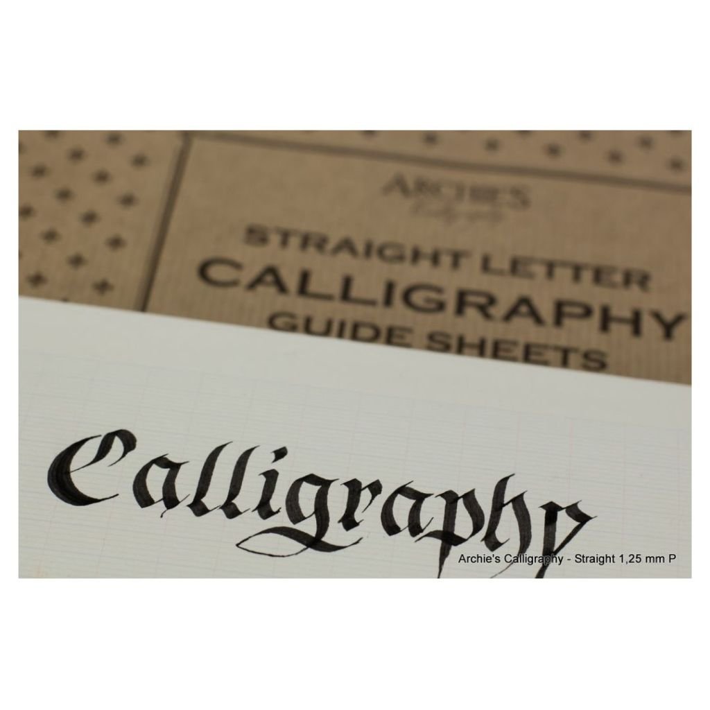Archie's Calligraphy - 1.25 mm Straight, Portrait - A4 (21 cm x 29.7 cm) Natural White Extra Smooth 120 GSM Paper, Pad of 50 Sheets