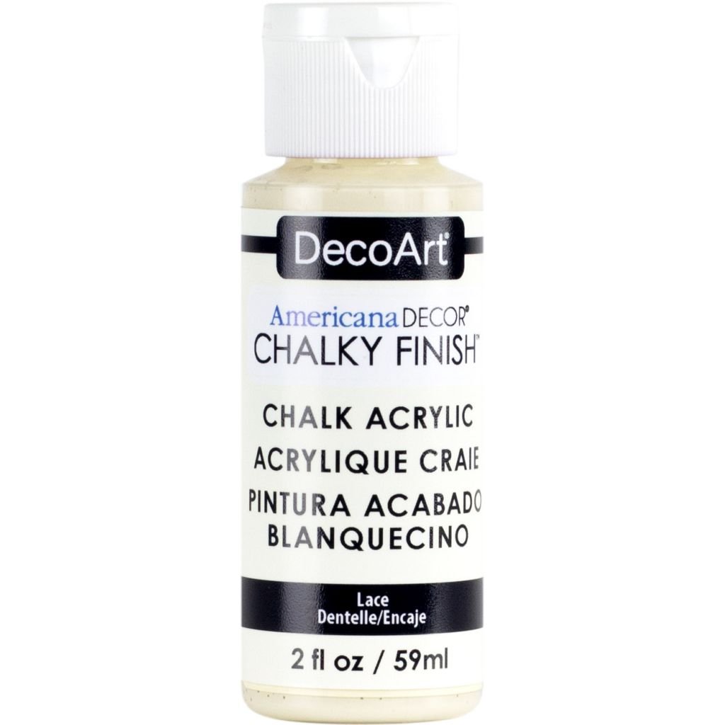 DecoArt Americana Décor - Chalky Finish - Ultra Matte Paint - 59 ML (2 Oz) Bottle - Lace (02)