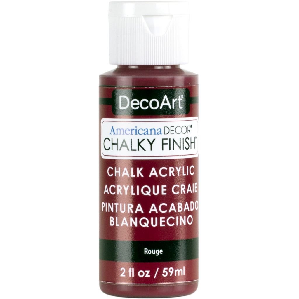 DecoArt Americana Décor - Chalky Finish - Ultra Matte Paint - 59 ML (2 Oz) Bottle - Rouge (07)
