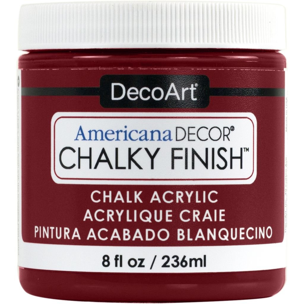 DecoArt Americana Décor - Chalky Finish - Ultra Matte Paint - 236 ML (8 Oz) Bottle - Rouge (07)