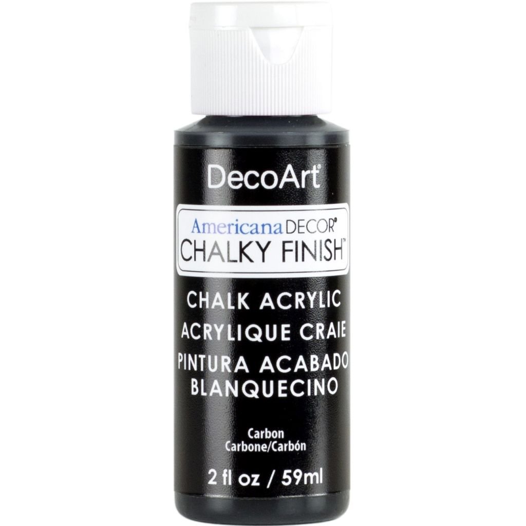 DecoArt Americana Décor - Chalky Finish - Ultra Matte Paint - 59 ML (2 Oz) Bottle - Carbon (29)