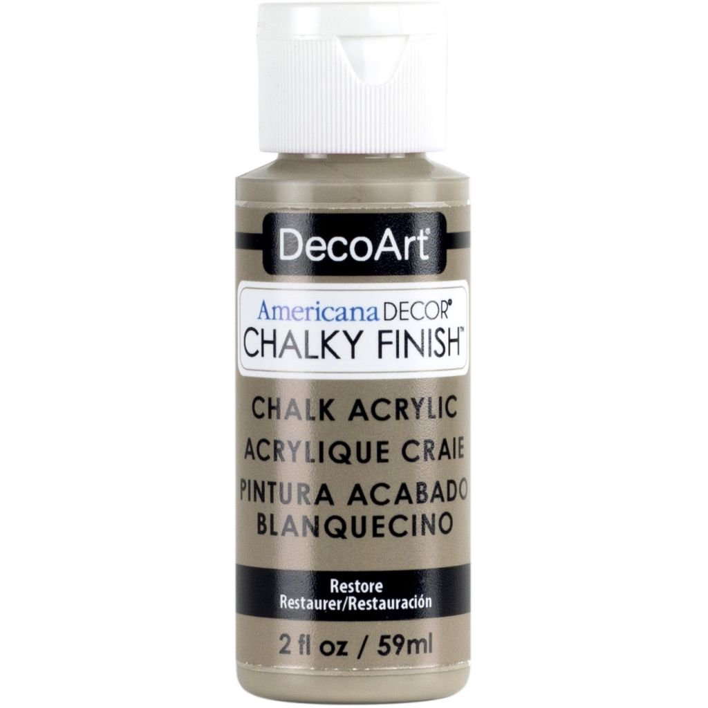 DecoArt Americana Décor - Chalky Finish - Ultra Matte Paint - 59 ML (2 Oz) Bottle - Restore (35)