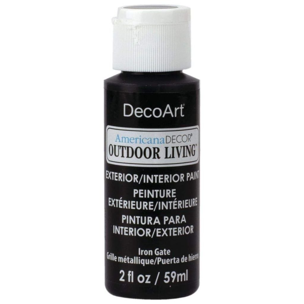 DecoArt Americana Decor - Durable Exterior Paint - Outdoor Living - 59 ML (2 Oz) Bottle - Iron Gate (01)