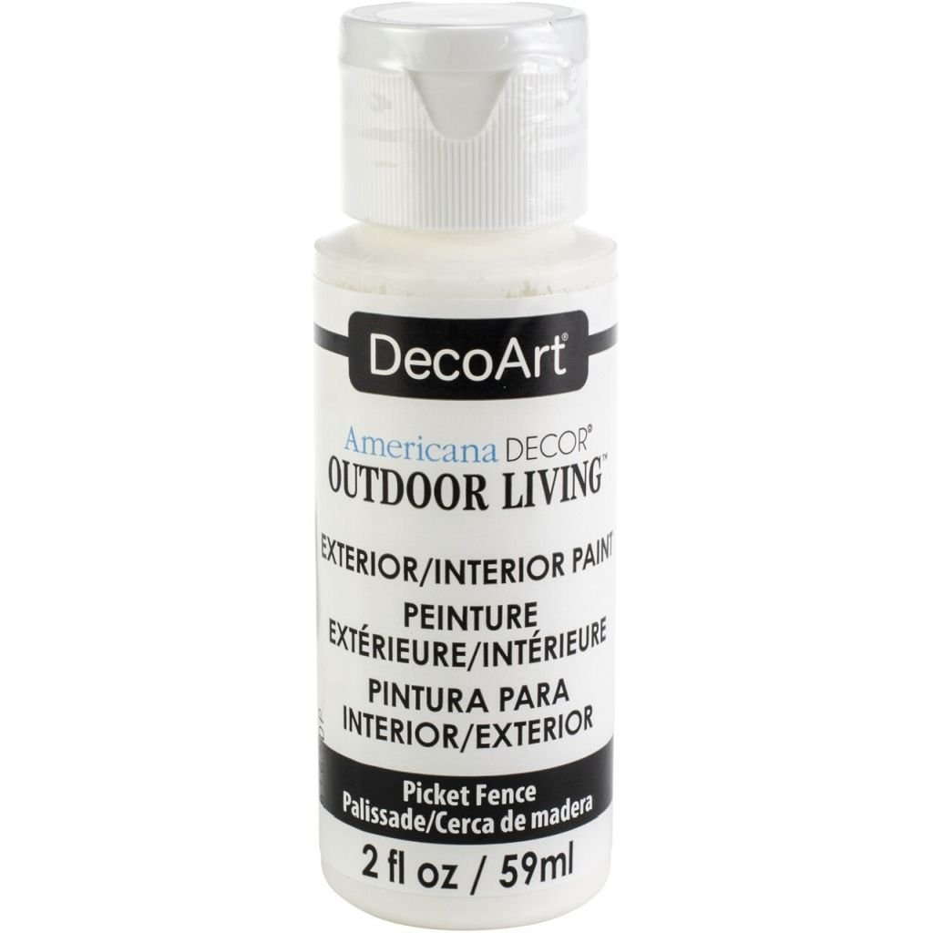 DecoArt Americana Decor - Durable Exterior Paint - Outdoor Living - 59 ML (2 Oz) Bottle - Picket Fence (02)