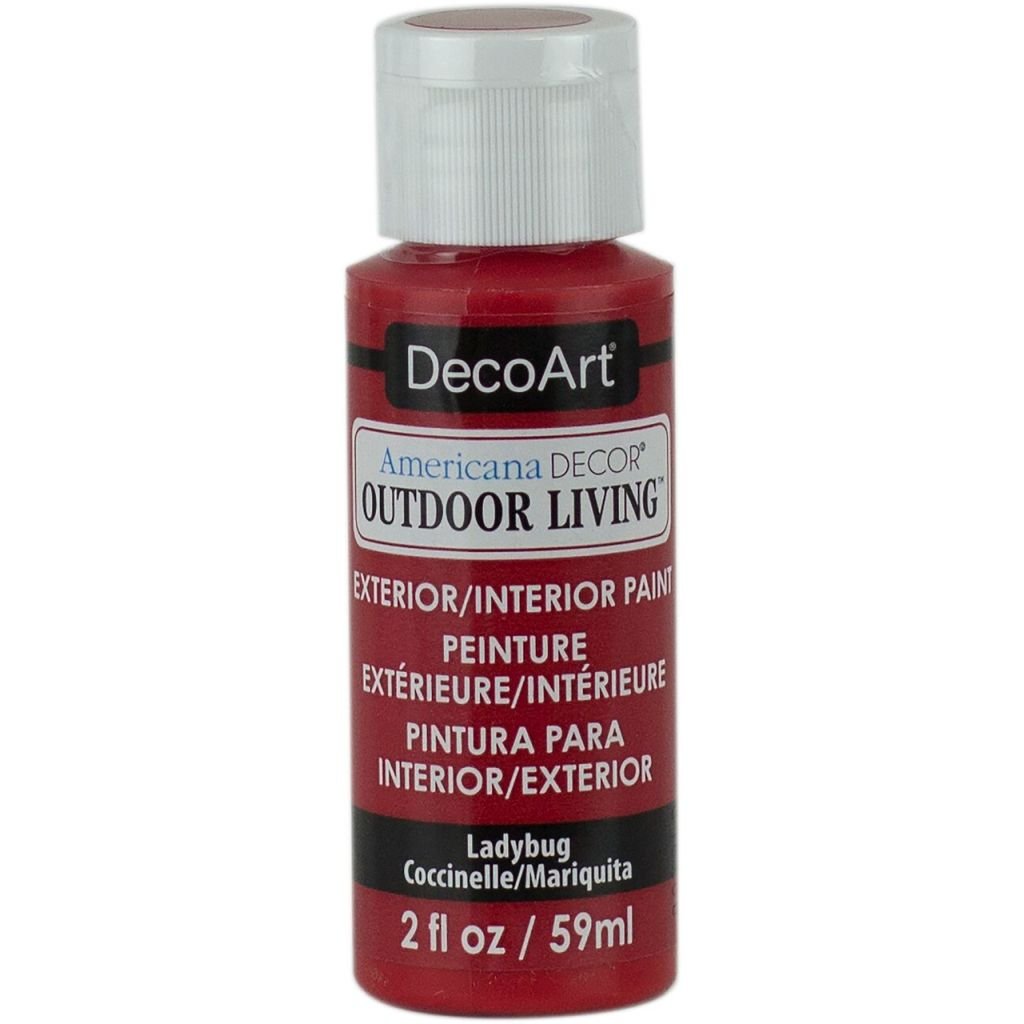 DecoArt Americana Decor - Durable Exterior Paint - Outdoor Living - 59 ML (2 Oz) Bottle - Ladybug (04)