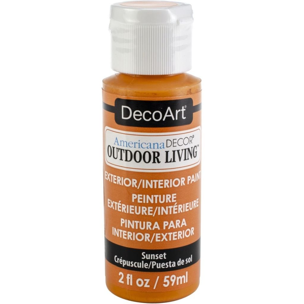 DecoArt Americana Decor - Durable Exterior Paint - Outdoor Living - 59 ML (2 Oz) Bottle - Sunset (08)