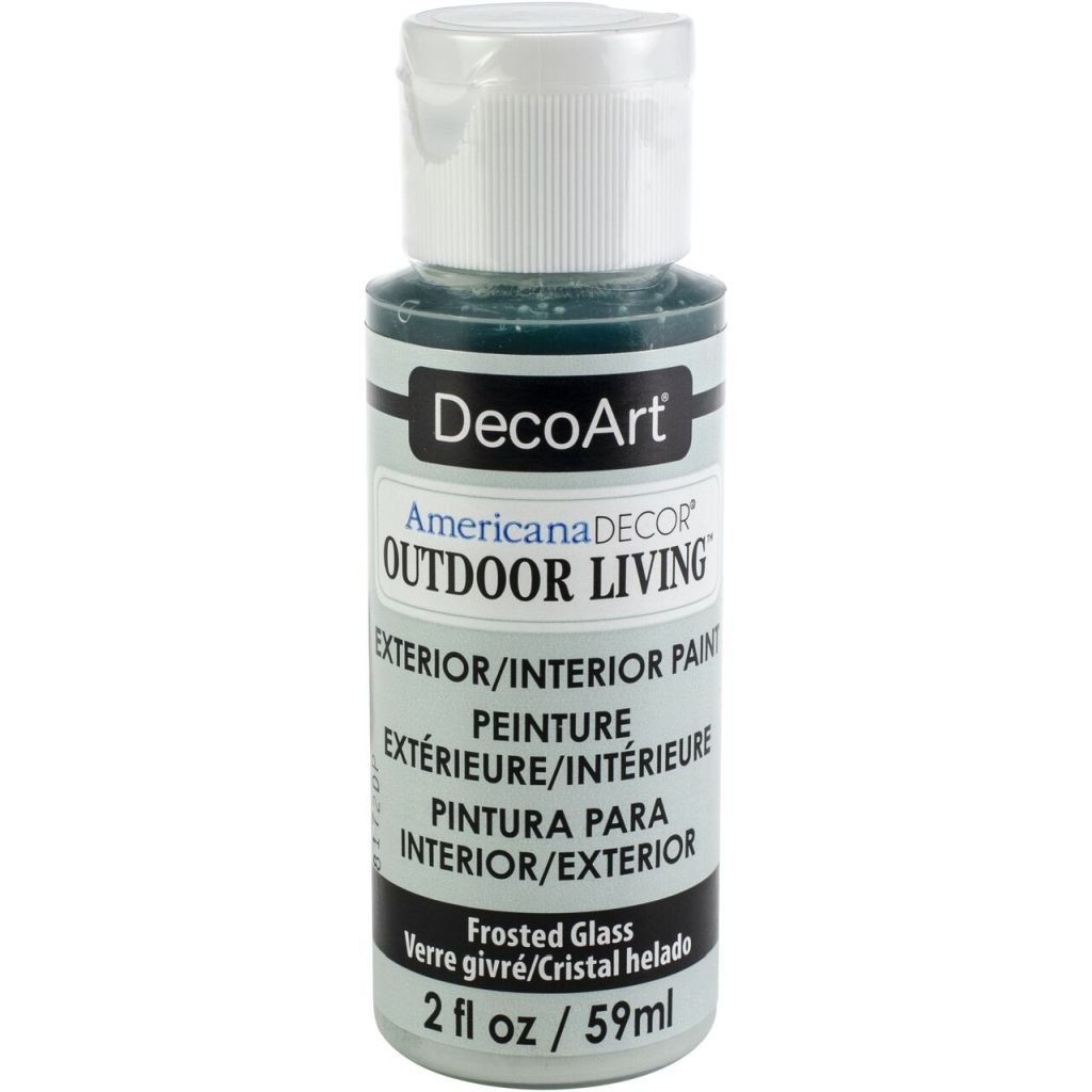DecoArt Americana Decor - Durable Exterior Paint - Outdoor Living - 59 ML (2 Oz) Bottle - Frosted Glass (13)