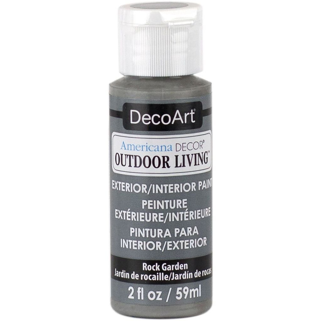 DecoArt Americana Decor - Durable Exterior Paint - Outdoor Living - 59 ML (2 Oz) Bottle - Rock Garden (25)
