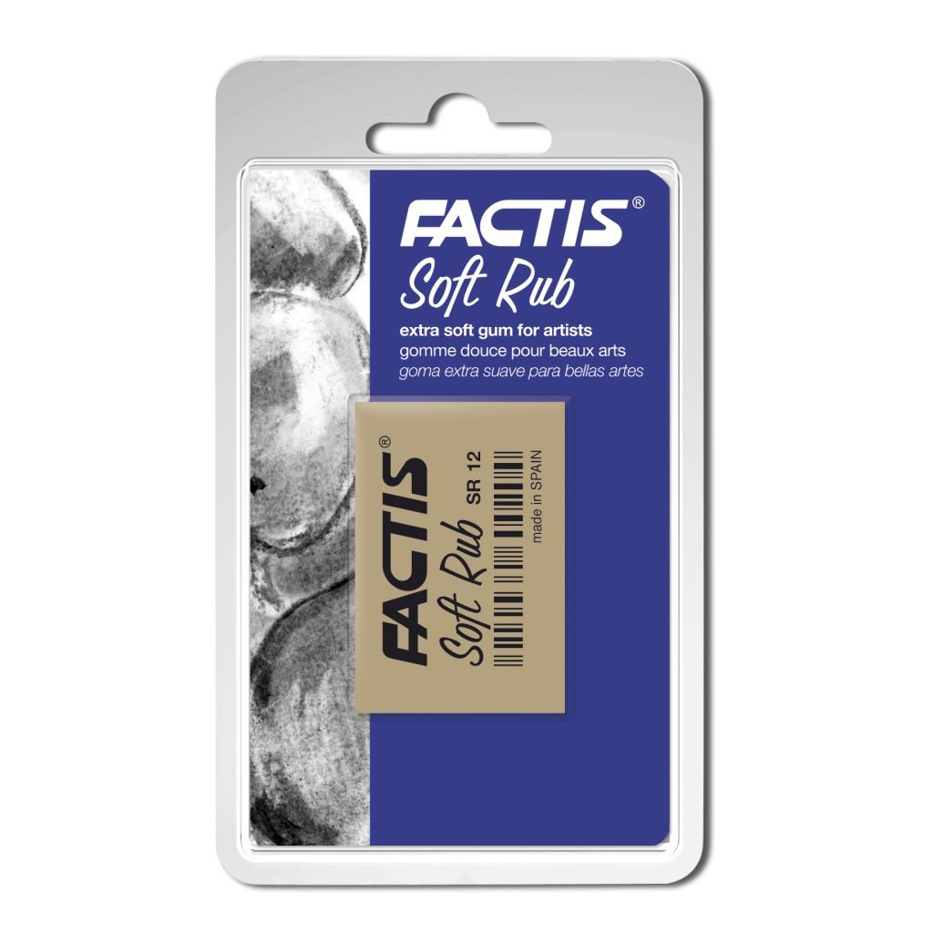 Factis Soft Rub Extra-Soft Gum Eraser for Artist - SR 12 - Blister Pack