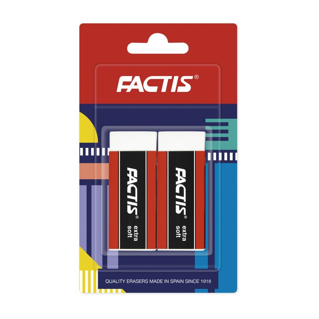 Factis Extra-Soft Professional Dust Free Eraser - ES 20 - Blister Pack of 2