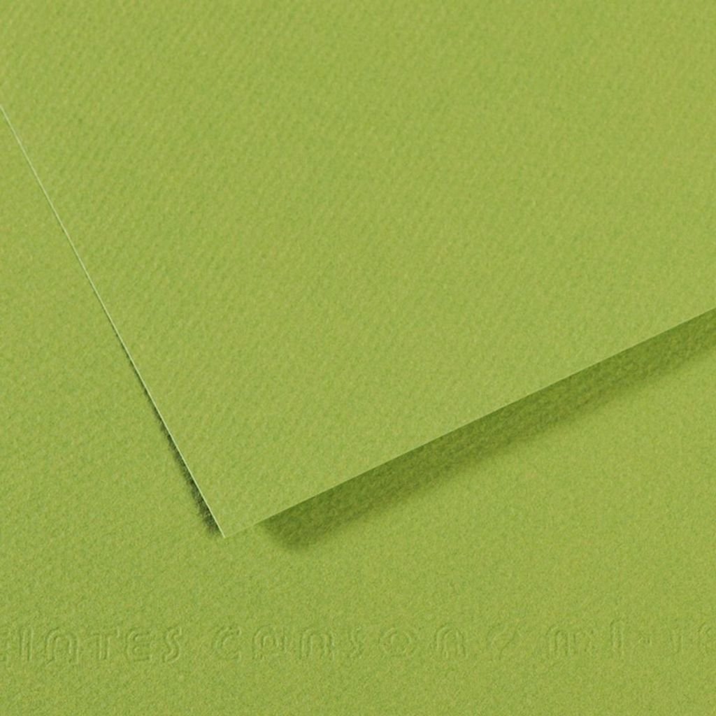 Canson Mi-Teintes Pastel Paper - 50 cm x 65 cm or 19.68'' x 25.59'' - Apple Green (475) - Honeycomb + Fine Grain 160 GSM - Pack of 25 Sheets