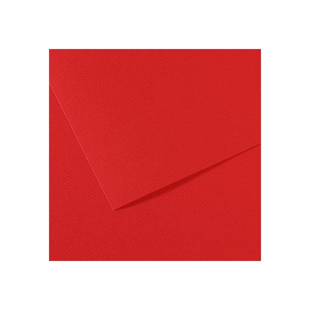 Canson Mi-Teintes Pastel Paper - 50 cm x 65 cm or 19.68'' x 25.59'' - Bright Red (505) - Honeycomb + Fine Grain 160 GSM - Pack of 25 Sheets