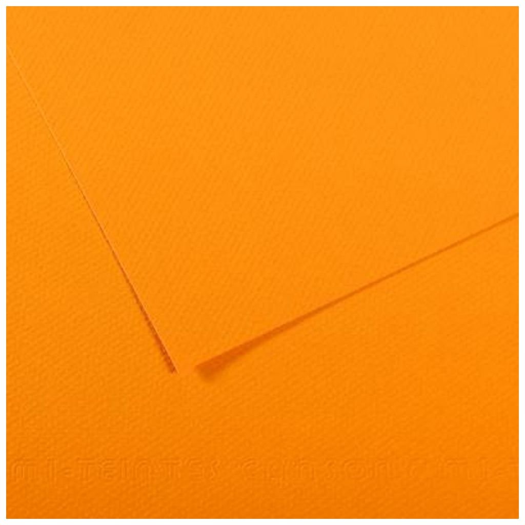 Canson Mi-Teintes Pastel Paper - 50 cm x 65 cm or 19.68'' x 25.59'' - Cadmium yellow deep (553) - Honeycomb + Fine Grain 160 GSM - Pack of 25 Sheets