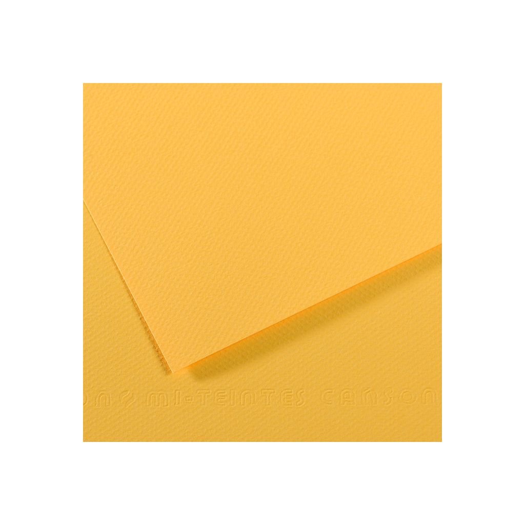 Canson Mi-Teintes Pastel Paper - 50 cm x 65 cm or 19.68'' x 25.59'' - Canary (400) - Honeycomb + Fine Grain 160 GSM - Pack of 25 Sheets
