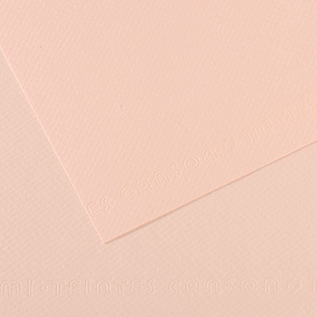 Canson Mi-Teintes Pastel Paper - 50 cm x 65 cm or 19.68'' x 25.59'' - Dawn Pink (103) - Honeycomb + Fine Grain 160 GSM - Pack of 25 Sheets