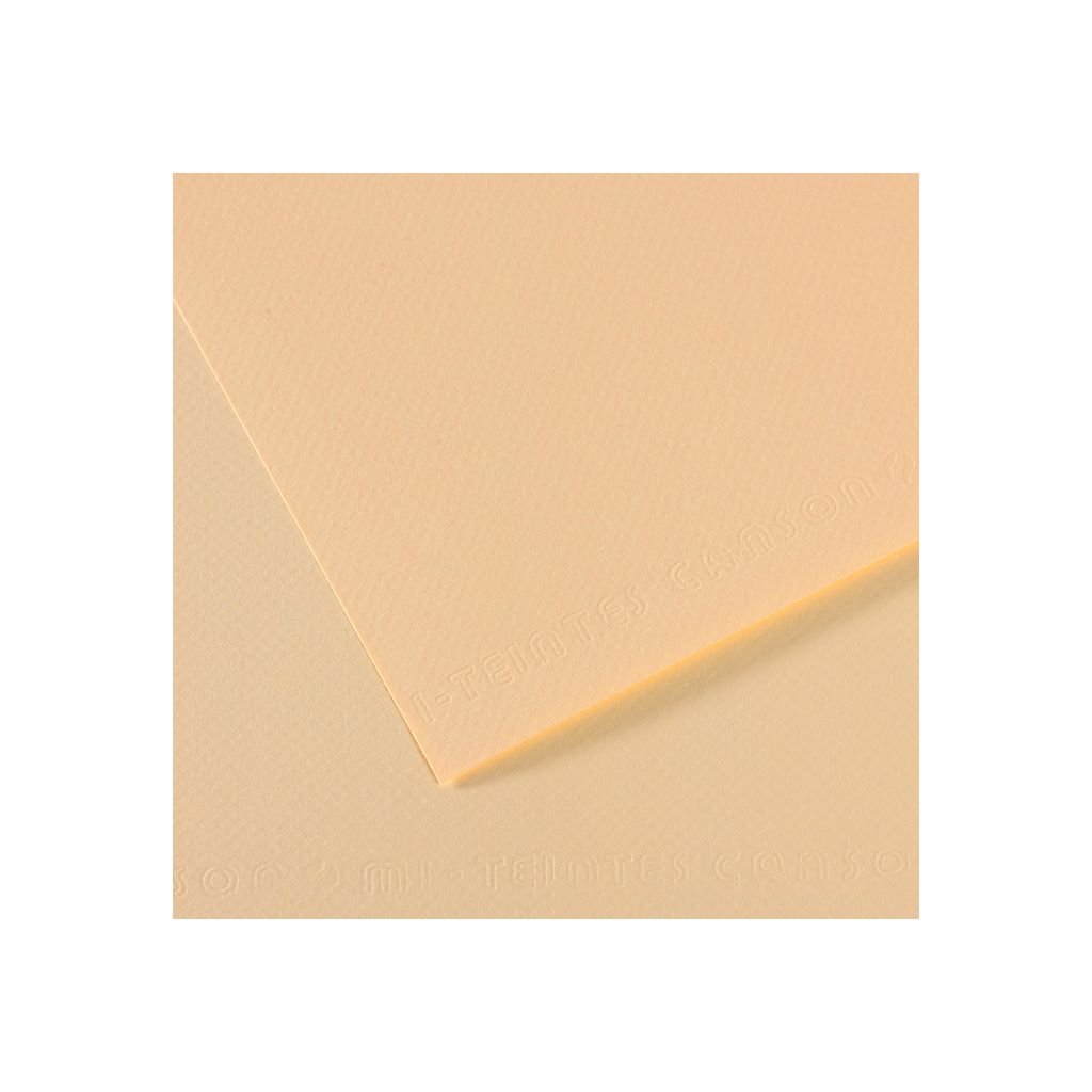Canson Mi-Teintes Pastel Paper - 50 cm x 65 cm or 19.68'' x 25.59'' - Ivory (111) - Honeycomb + Fine Grain 160 GSM - Pack of 25 Sheets