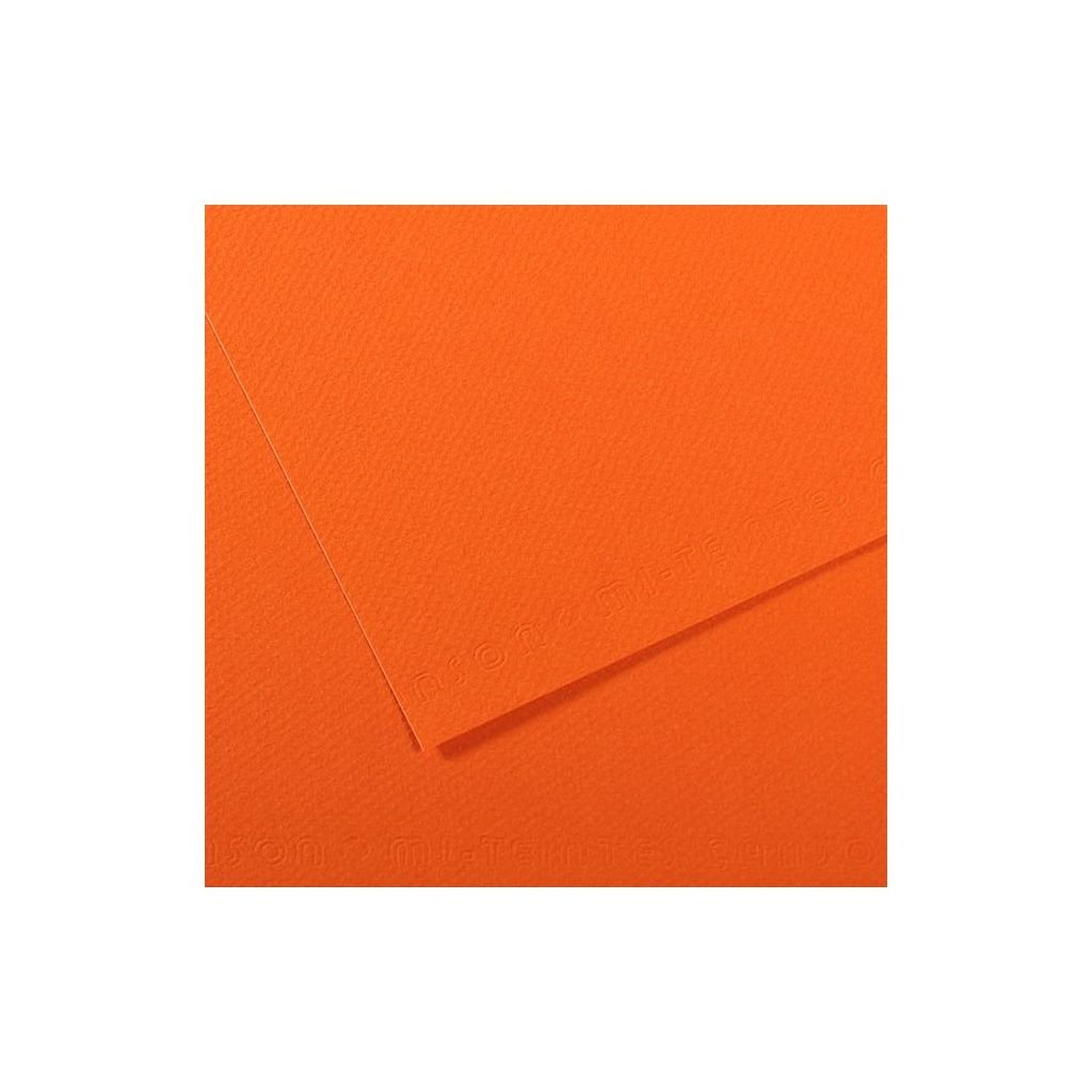Canson Mi-Teintes Pastel Paper - 50 cm x 65 cm or 19.68'' x 25.59'' - Orange (453) - Honeycomb + Fine Grain 160 GSM - Pack of 25 Sheets