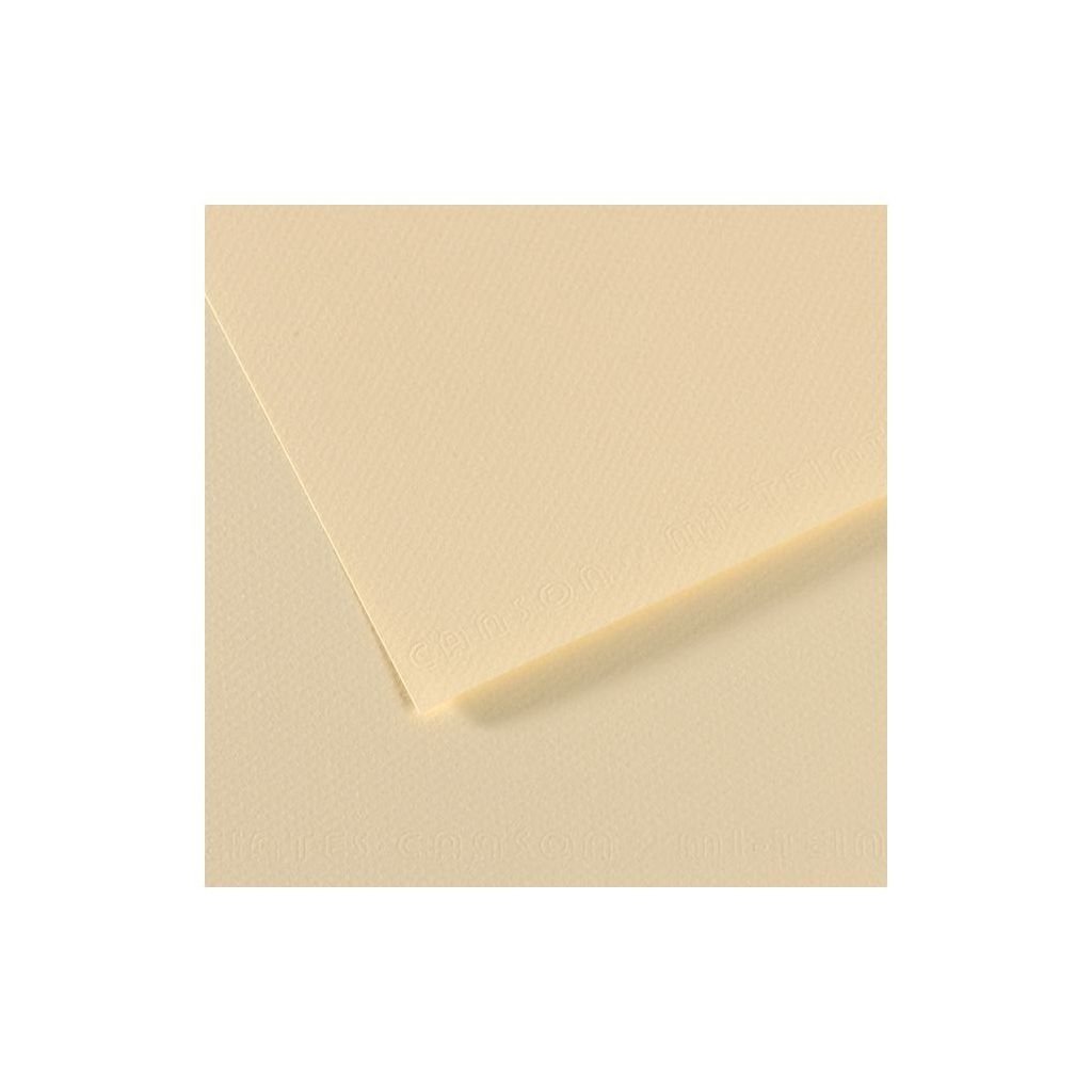 Canson Mi-Teintes Pastel Paper - 50 cm x 65 cm or 19.68'' x 25.59'' - Pale Yellow (101) - Honeycomb + Fine Grain 160 GSM - Pack of 25 Sheets