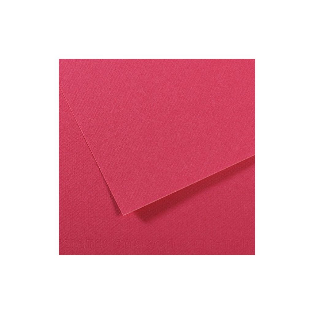 Canson Mi-Teintes Pastel Paper - 50 cm x 65 cm or 19.68'' x 25.59'' - Raspberry (114) - Honeycomb + Fine Grain 160 GSM - Pack of 25 Sheets